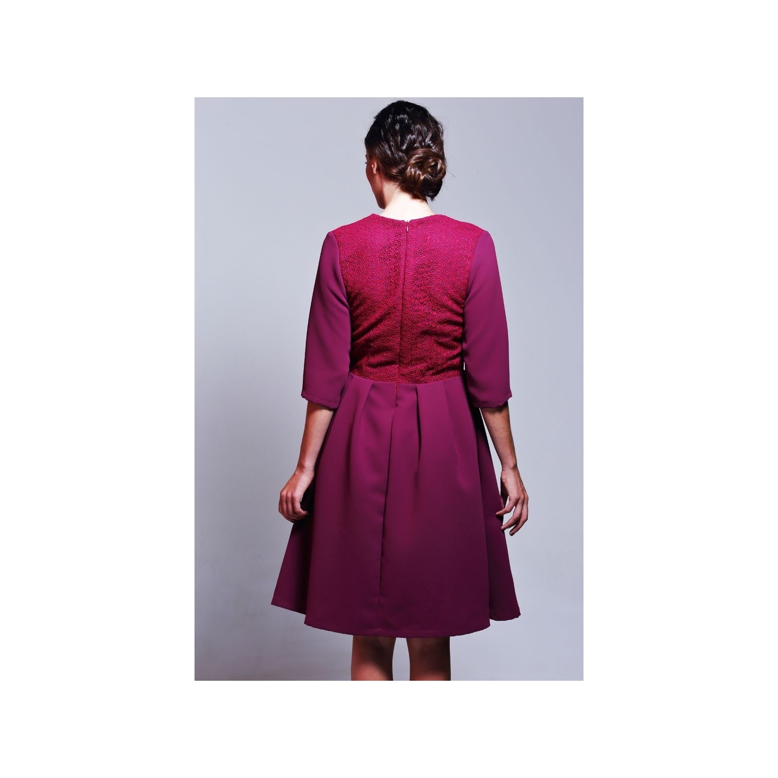 vestido de fiesta midi de vuelo marsala