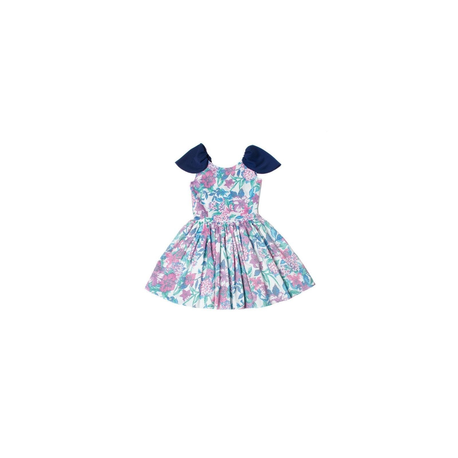 vestido fiesta  de flores corto de vuelo con alas y escote en la