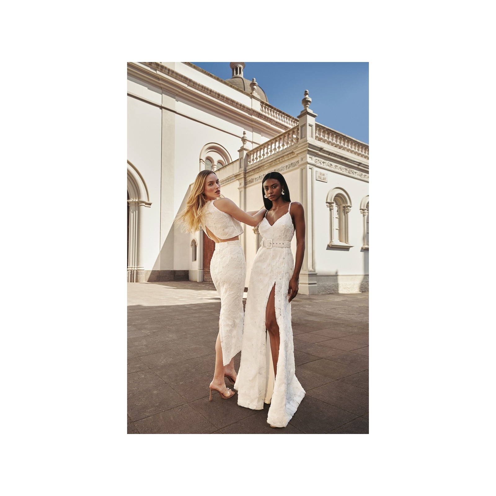 Vestido lencero tul blanco flores relieve Teide