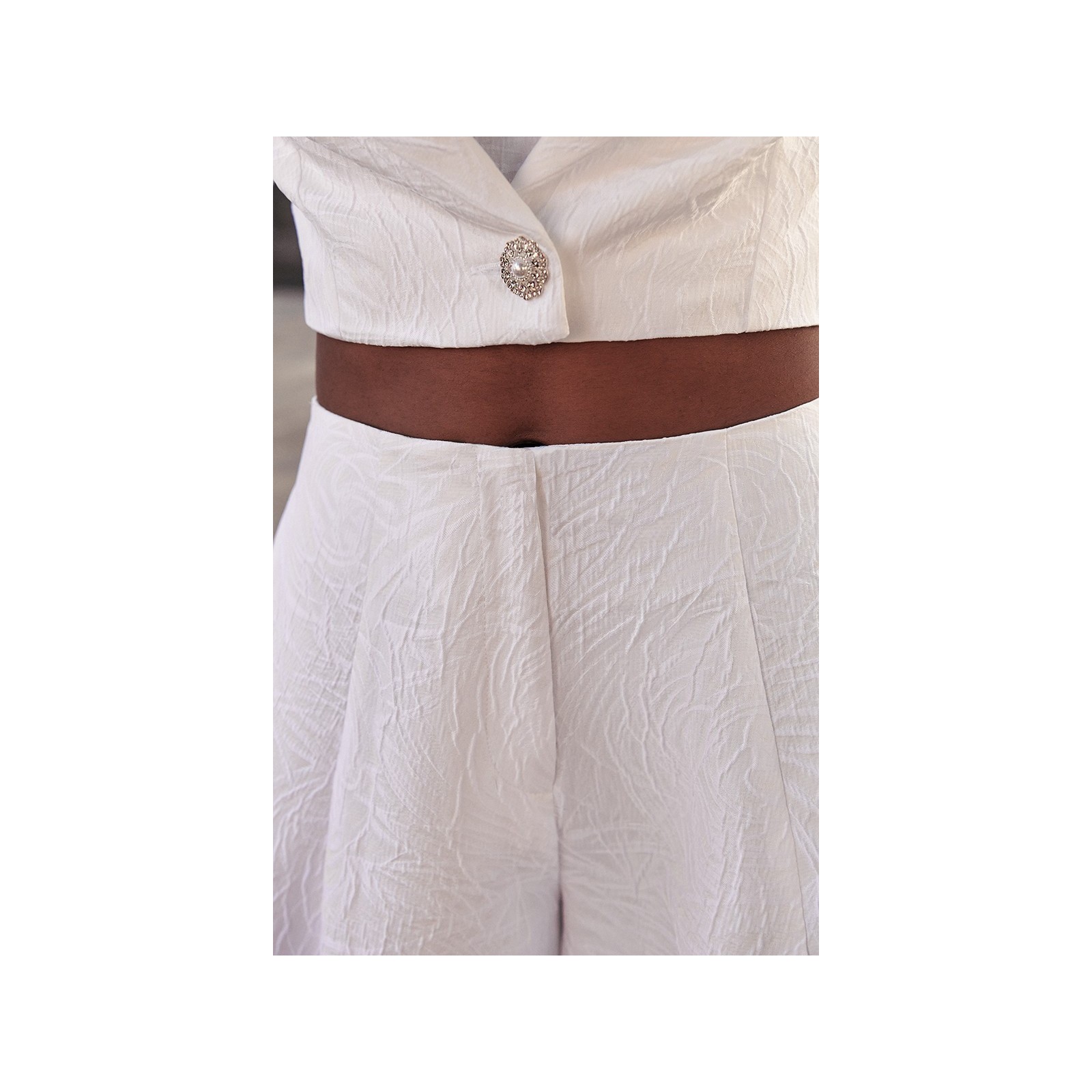 falda pantalon brocado blanco novia civil mama de comunion