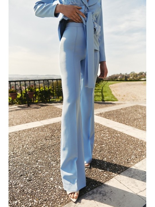 Pantalón Palazzo crepe azul claro invitada