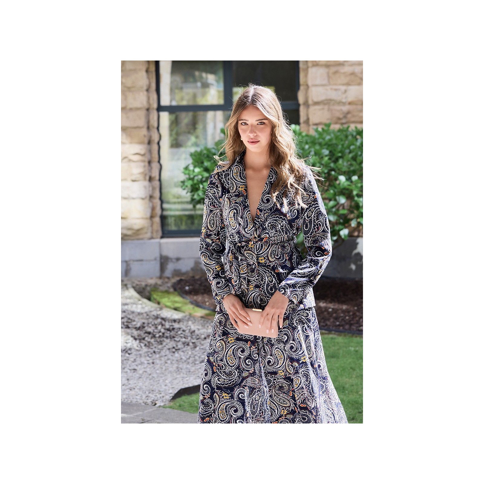 Chaqueta de traje estampado Laura