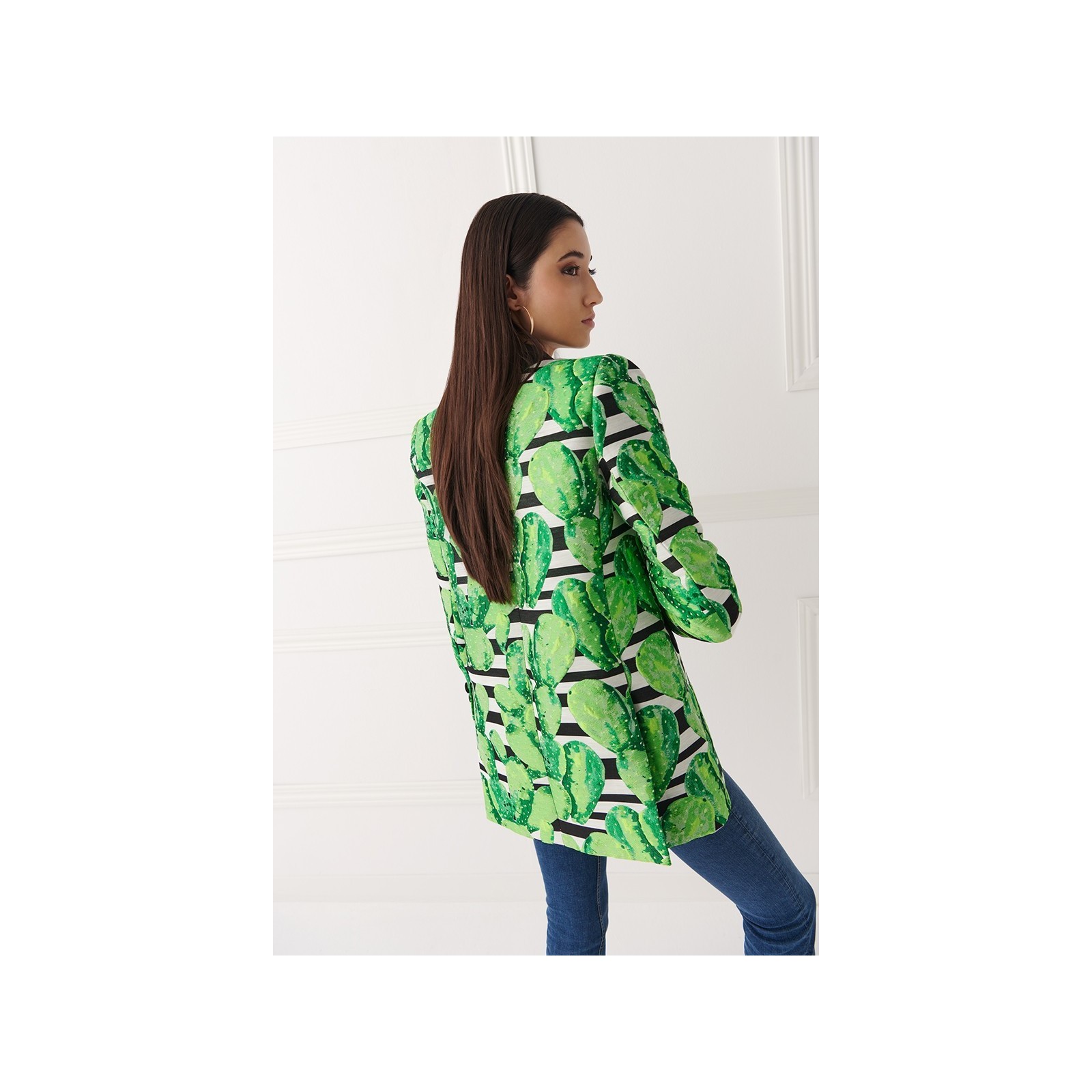 Chaqueta cruzada catcus verde y negra
