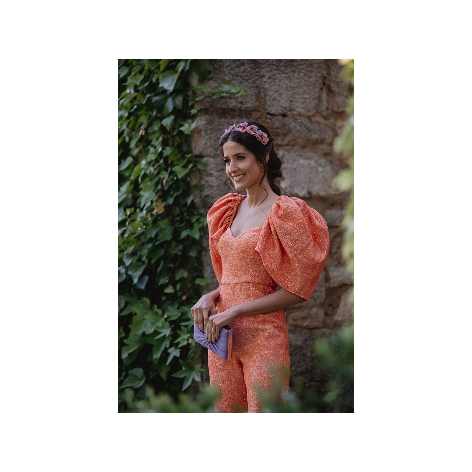 Mono brocado coral escote corazón Zoe