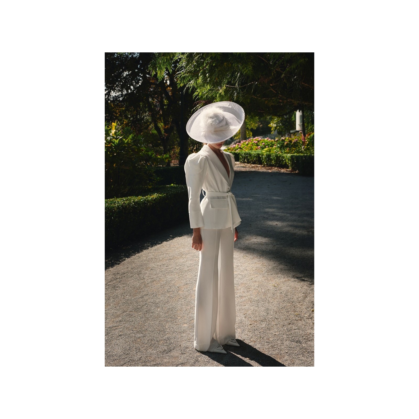 Pantalón Palazzo crepe blanco Jolie