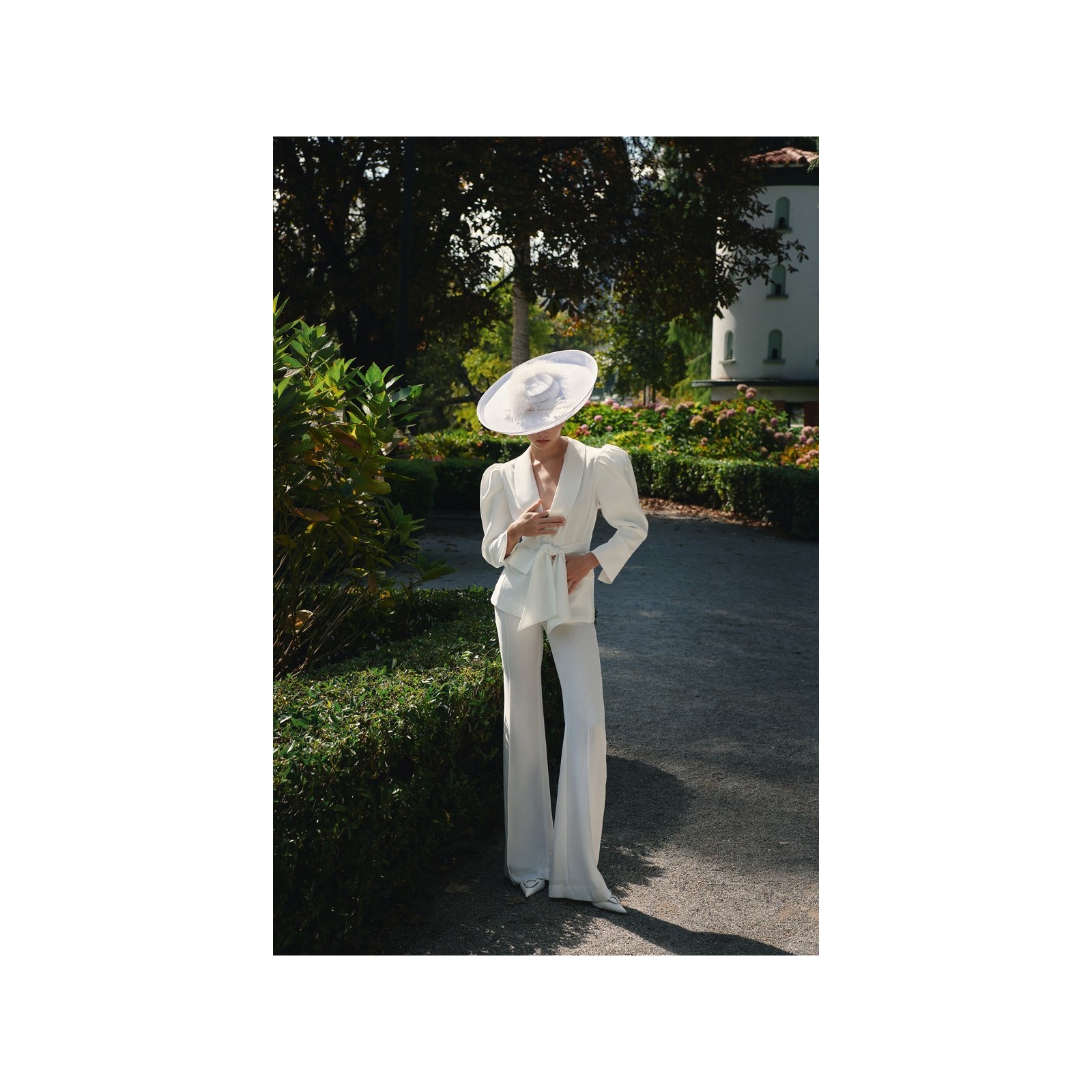 Pantalón Palazzo crepe blanco Jolie