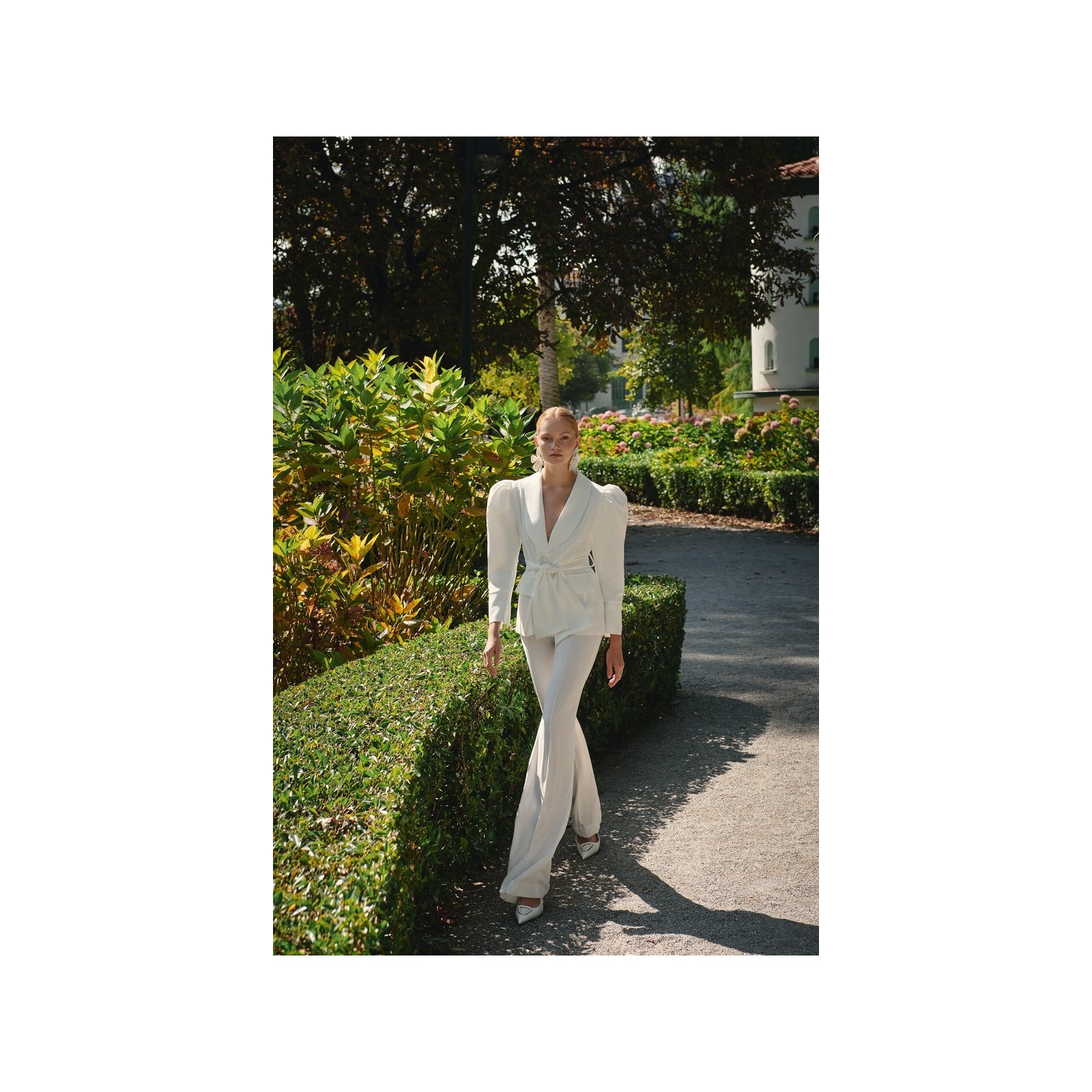 Pantalón Palazzo crepe blanco Jolie