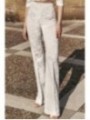 Pantalón Palazzo jacquard Blanco brocado flores novia