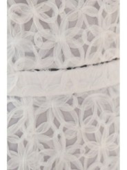 top cruzado en tul blanco y organza en relieve para novia