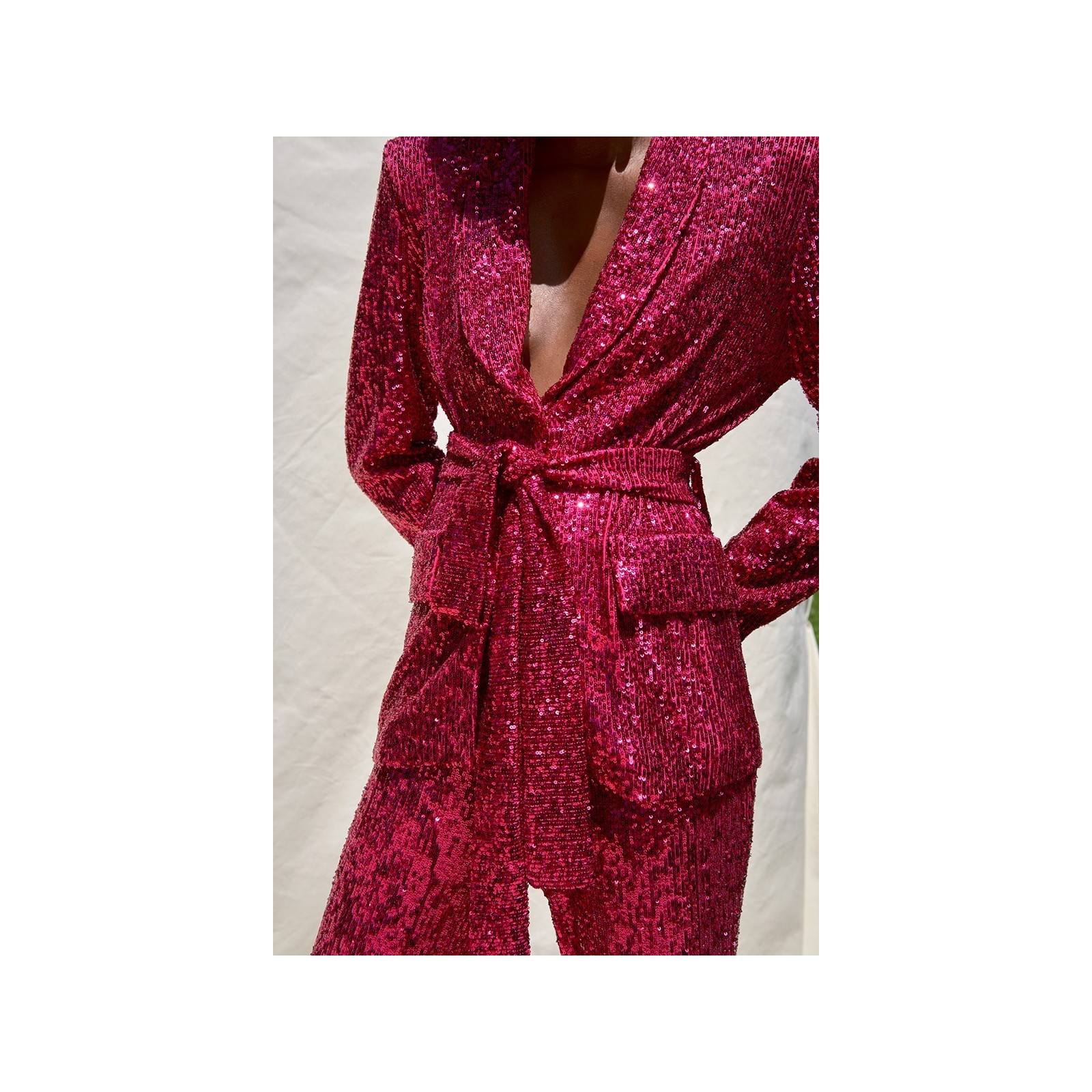Chaqueta americana de lentejuelas Rosa Fuerte Ciudad Real