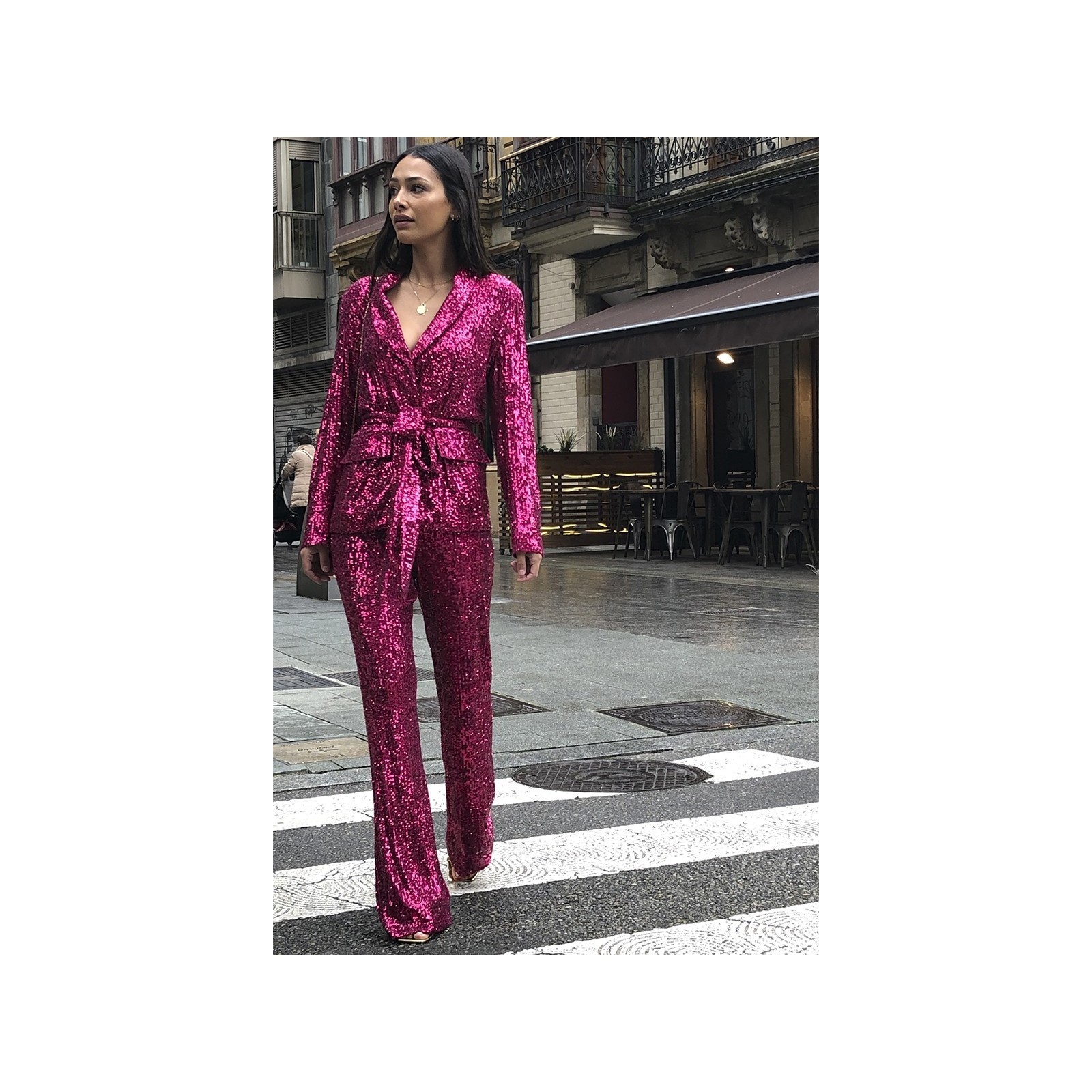 Chaqueta americana de lentejuelas Rosa Fuerte Ciudad Real