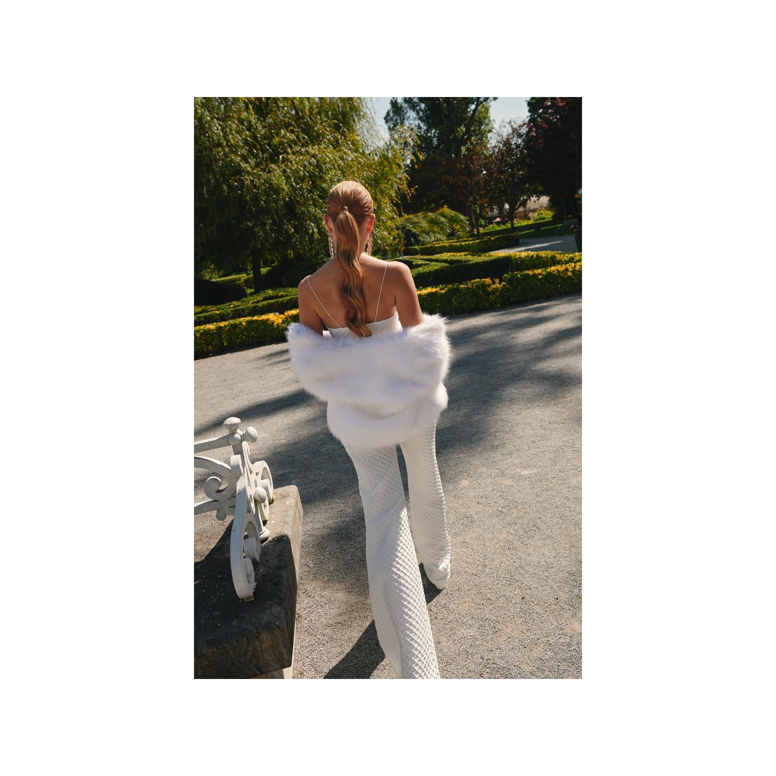 chaqueta de pelo sintetico blanco de gran calidad