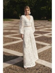 falda pantalon gasa bordad blanco novia civil mama de comunion