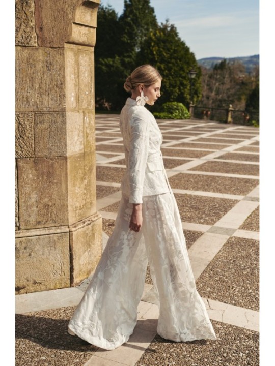 falda pantalon gasa bordad blanco novia civil mama de comunion