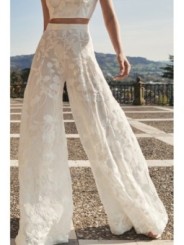 falda pantalon gasa bordad blanco novia civil mama de comunion