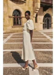 Falda recta joya en chanel blanco roto