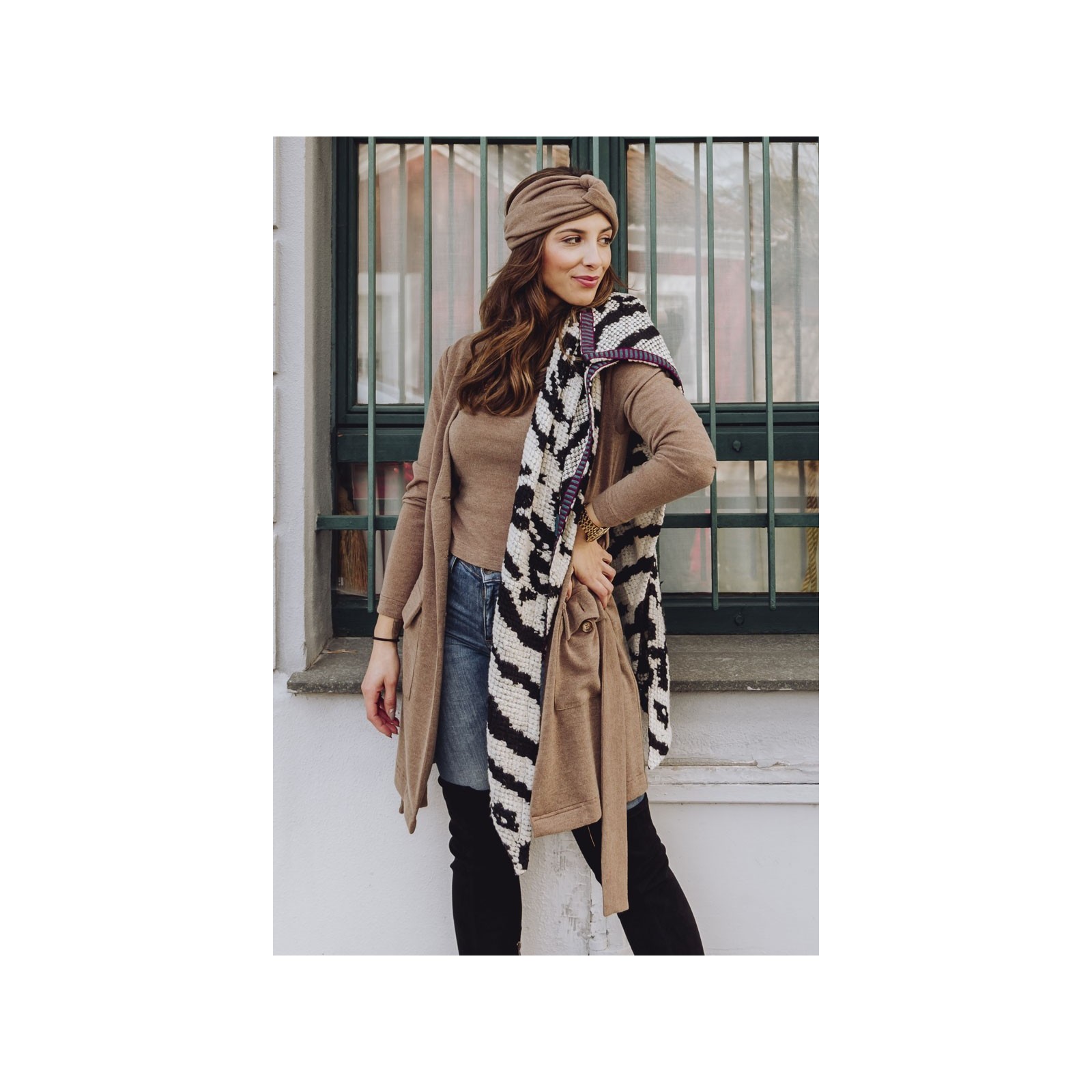 Conjunto marrón Cardigan + Top Tirantes