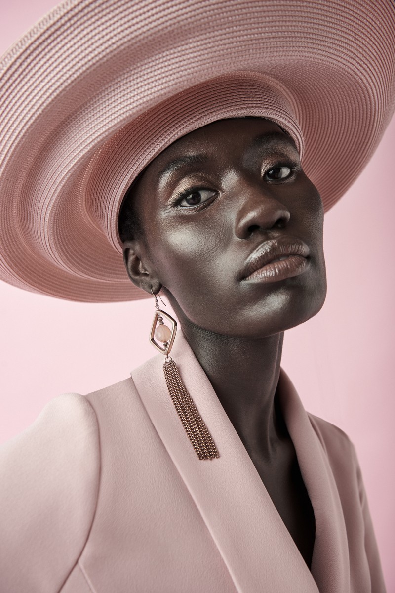 sombrero pamela de buntal rafia rosa palo para invitadas