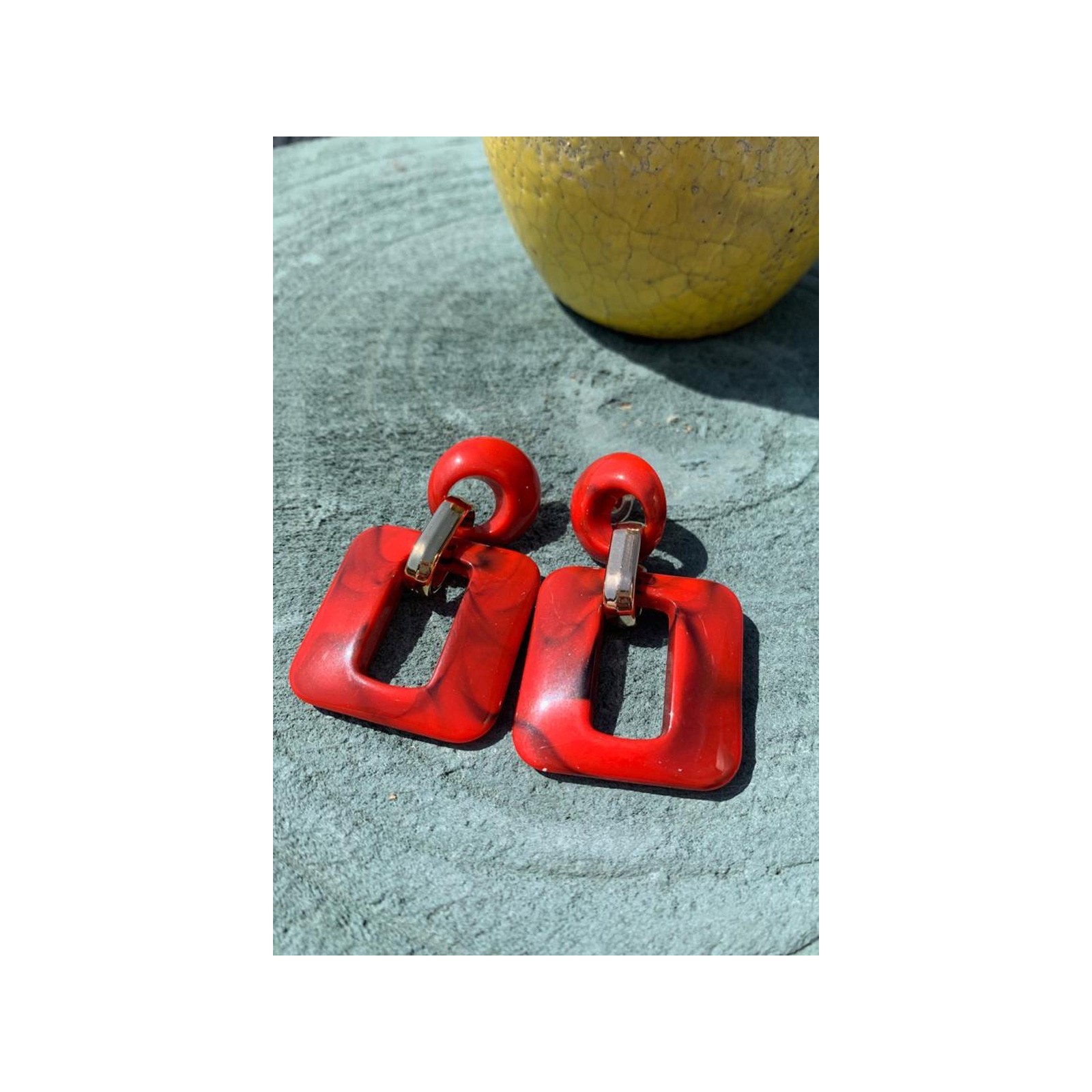Pendientes Cuadrados Rojo | Apparentia