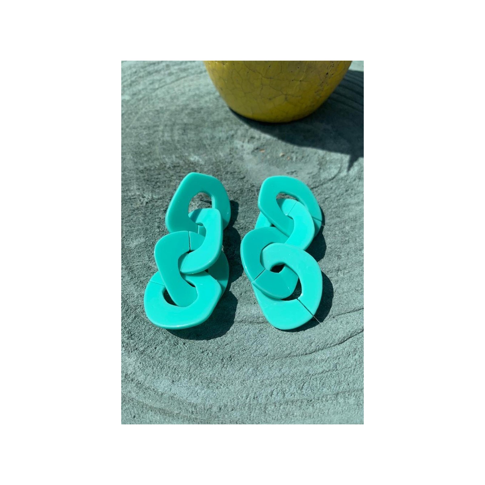 pendientes cadenas verde