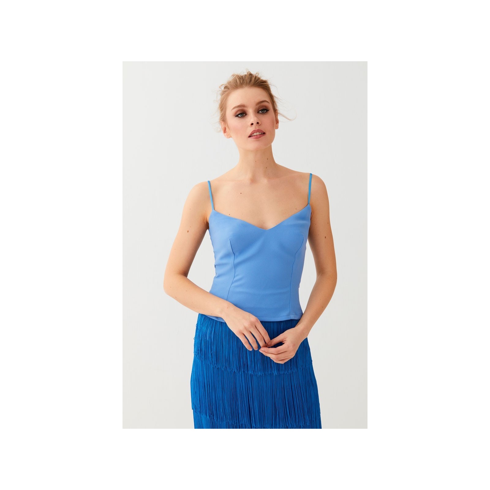 top lencero tirantes azul evan