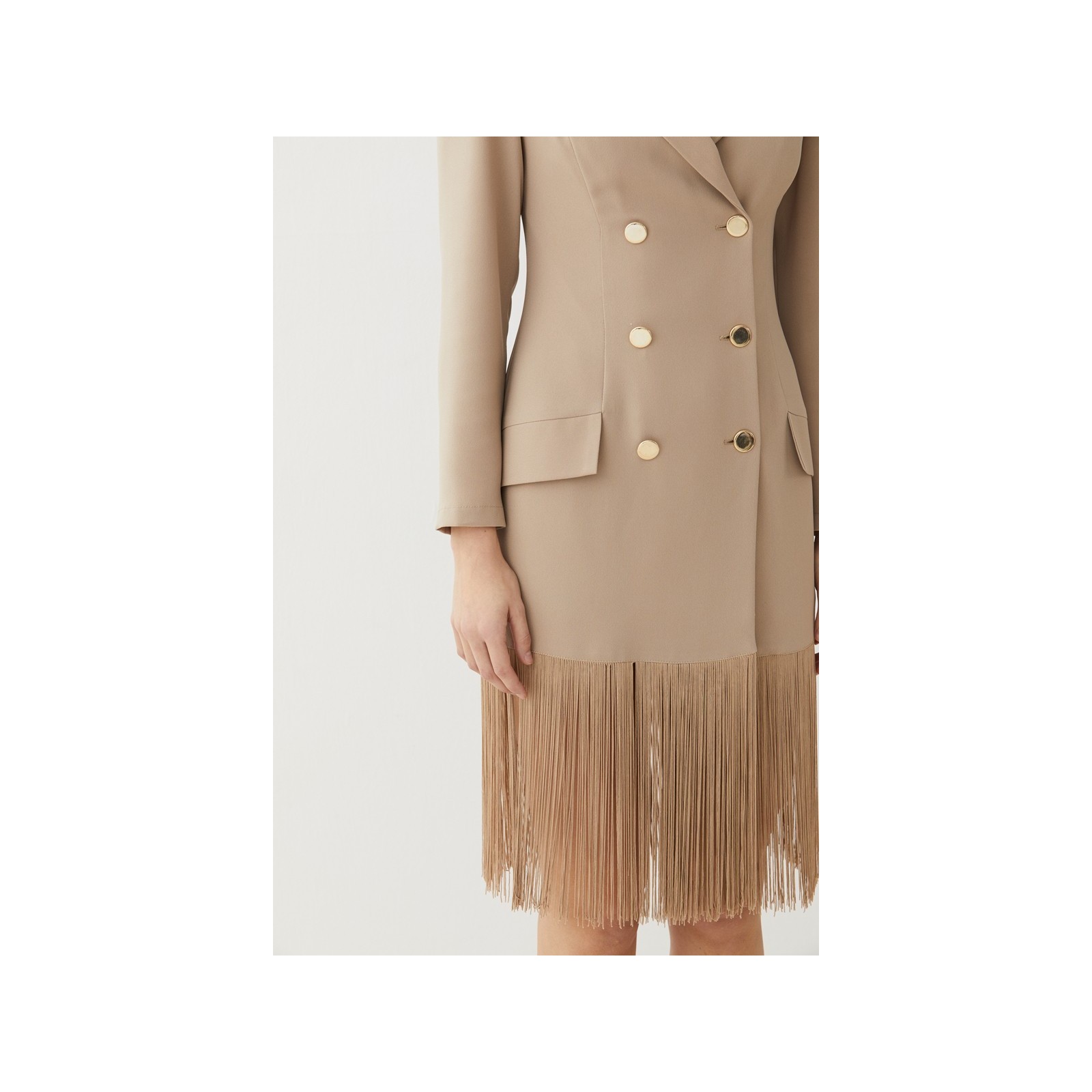 vestido corto esmoquin con flecos sybyl